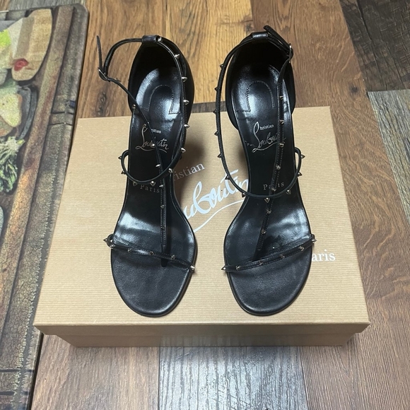 Black Studded Christian Louboutin Heels - Picture 1 of 8